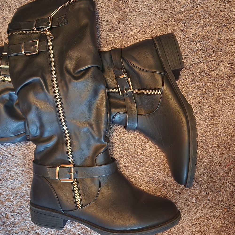 Black Leather Women's Boots